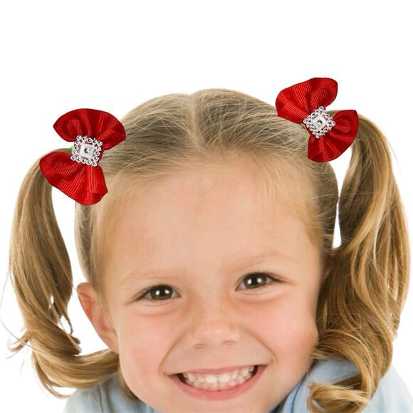 Handmade Other - Hair Bow Set 2 Ponytail For Girls Red 2 Inch New